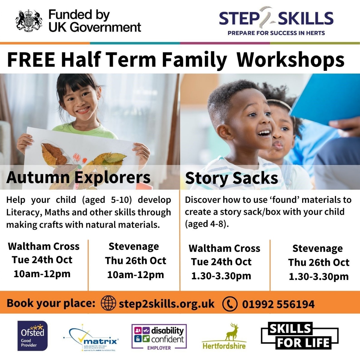 Belmont School - Step2Skills Free Half Term Family Workshops